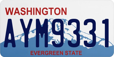 WA license plate AYM9331