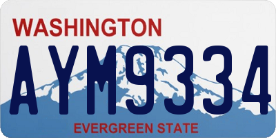 WA license plate AYM9334