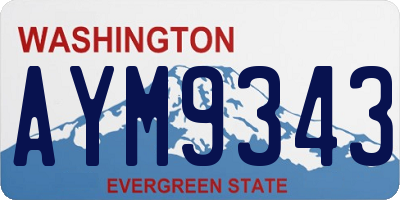 WA license plate AYM9343