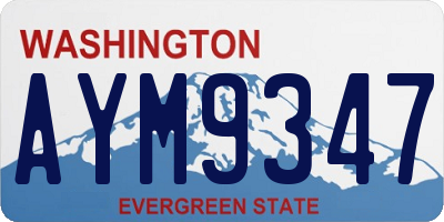 WA license plate AYM9347