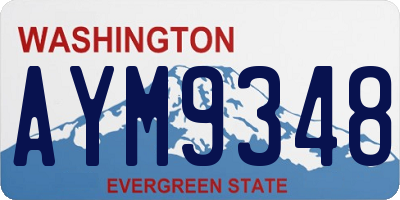 WA license plate AYM9348