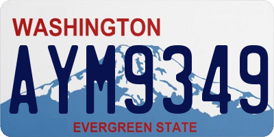 WA license plate AYM9349