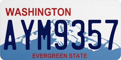 WA license plate AYM9357