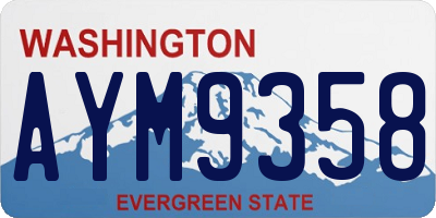 WA license plate AYM9358