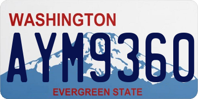 WA license plate AYM9360