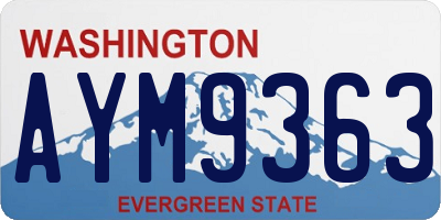 WA license plate AYM9363