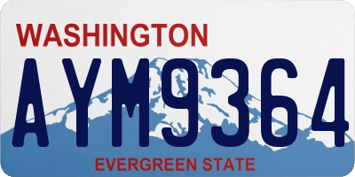WA license plate AYM9364