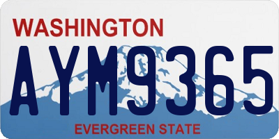 WA license plate AYM9365