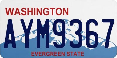 WA license plate AYM9367