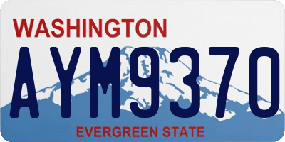 WA license plate AYM9370