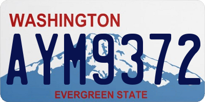 WA license plate AYM9372