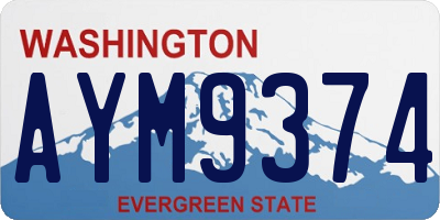 WA license plate AYM9374
