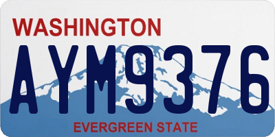 WA license plate AYM9376