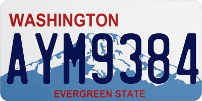 WA license plate AYM9384