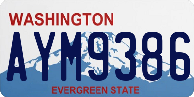 WA license plate AYM9386