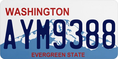 WA license plate AYM9388