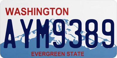 WA license plate AYM9389