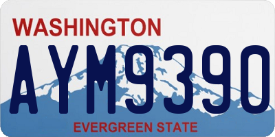 WA license plate AYM9390