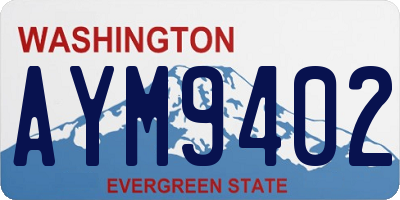 WA license plate AYM9402