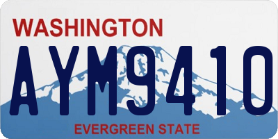 WA license plate AYM9410