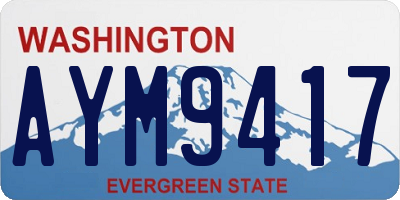 WA license plate AYM9417