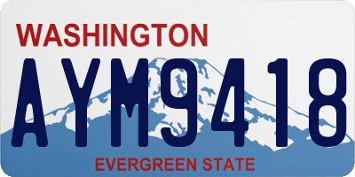 WA license plate AYM9418