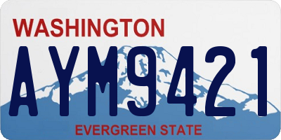 WA license plate AYM9421