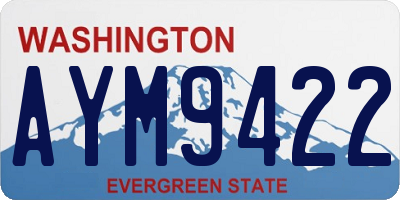 WA license plate AYM9422