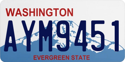WA license plate AYM9451