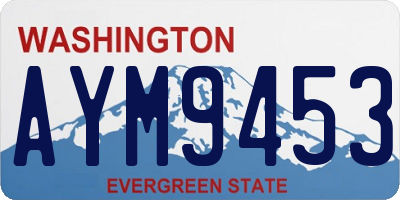 WA license plate AYM9453