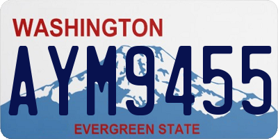 WA license plate AYM9455