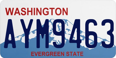 WA license plate AYM9463