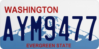 WA license plate AYM9477