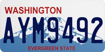 WA license plate AYM9492