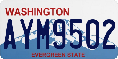 WA license plate AYM9502