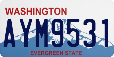 WA license plate AYM9531