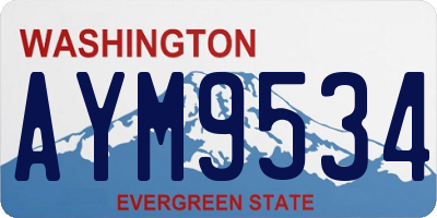 WA license plate AYM9534