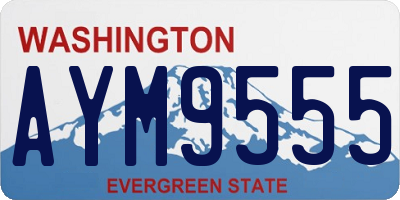 WA license plate AYM9555