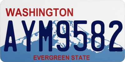 WA license plate AYM9582