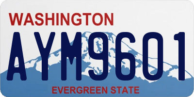 WA license plate AYM9601