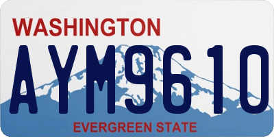 WA license plate AYM9610