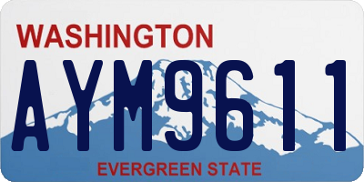 WA license plate AYM9611