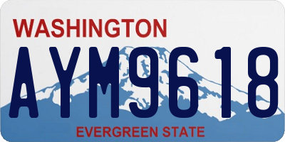 WA license plate AYM9618