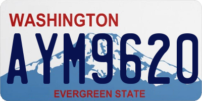 WA license plate AYM9620