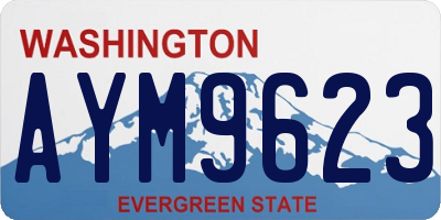 WA license plate AYM9623