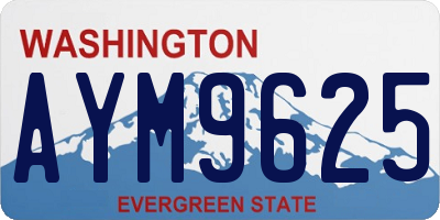 WA license plate AYM9625