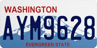 WA license plate AYM9628