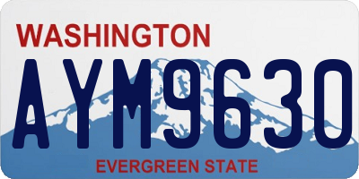 WA license plate AYM9630