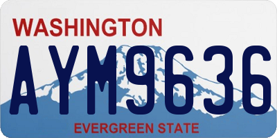 WA license plate AYM9636