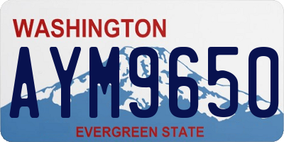 WA license plate AYM9650